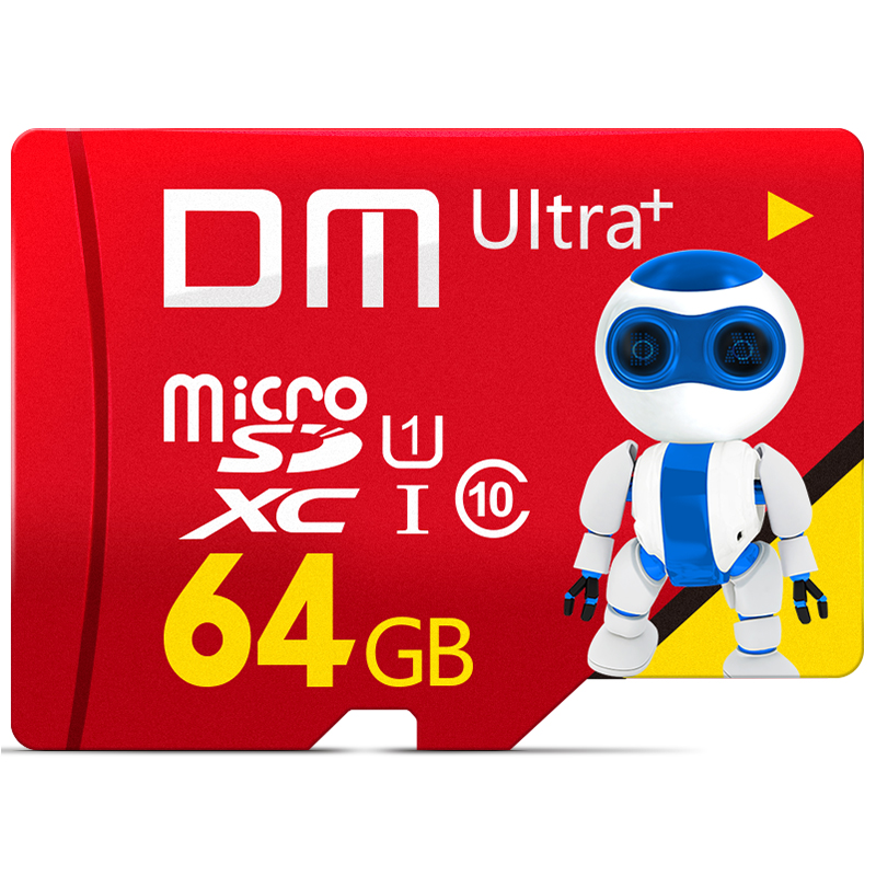 DM 64GB TF(MicroSD)存储卡 C10 机器人TF卡 手机内存卡行车记录仪平板高速存储卡红色