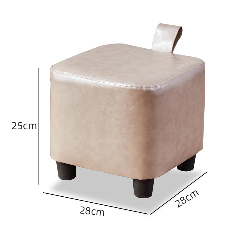 三金鑫轻奢换鞋凳玄关小凳子家用创意手提小板凳可爱矮凳客厅网红方脚凳可叠放 葱白灰中号