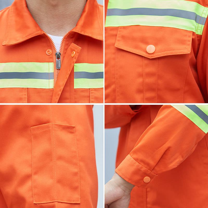 长袖环卫工作服套装定制春秋路政公路施工工装反光条劳保服厂服莎丞图片