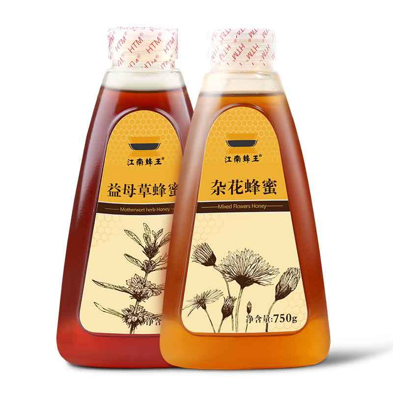 江南蜂王(Jiang nan queen bee)杂花蜂蜜+ 益母草蜂蜜750g/瓶组合装百花蜜 滋补蜂蜜蜂产品