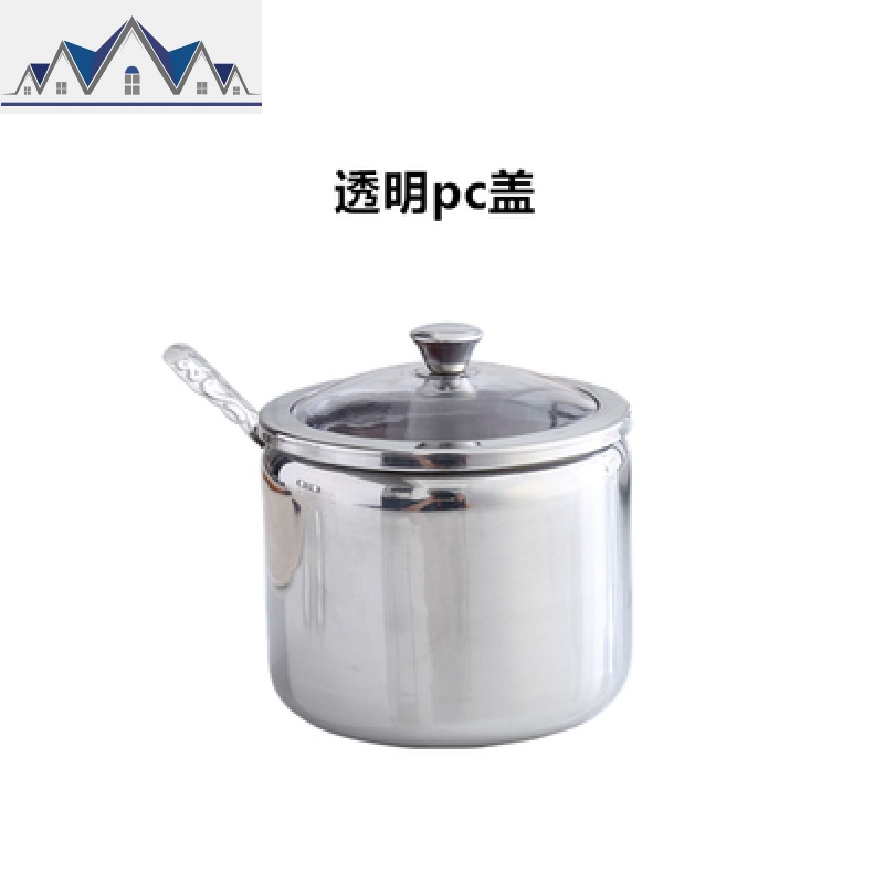 304不锈钢调味罐辣椒瓶家用调料盒厨房用品装盐罐单个小油罐创意_2_947 pc透明盖调味罐【400毫升】