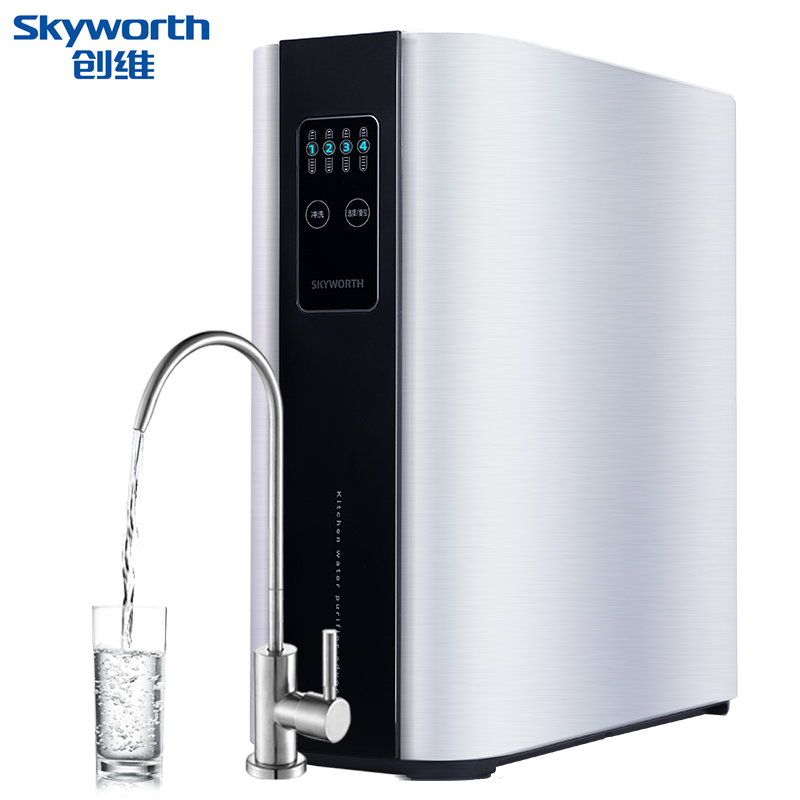 创维(Skyworth)家用净水器CR400W 家用厨下式400加仑大流量无桶反渗透纯水机 纤薄侧显低废水即滤即饮直饮机