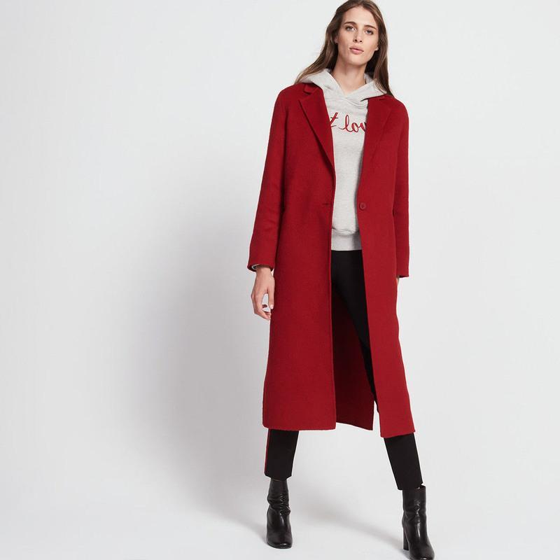 雨薇恋女款时尚简洁长袖中长款大衣