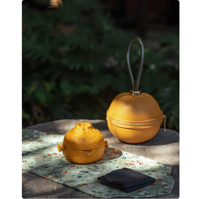 万仟堂旅行茶具高档茶具礼物陶瓷快客杯便携水果茶具户外露营 大吉大利高清大图