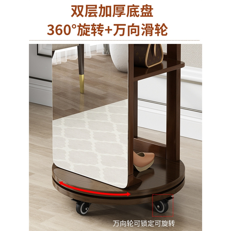 定制 家用穿衣镜挂衣架一体全身镜旋转落地镜网红衣柜镜子试衣镜