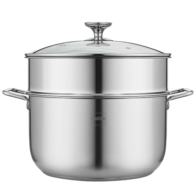 赫曼德(NOLTE)厨房锅具不锈钢双层蒸笼蒸锅汤锅博瑞斯28cm HMD-9813