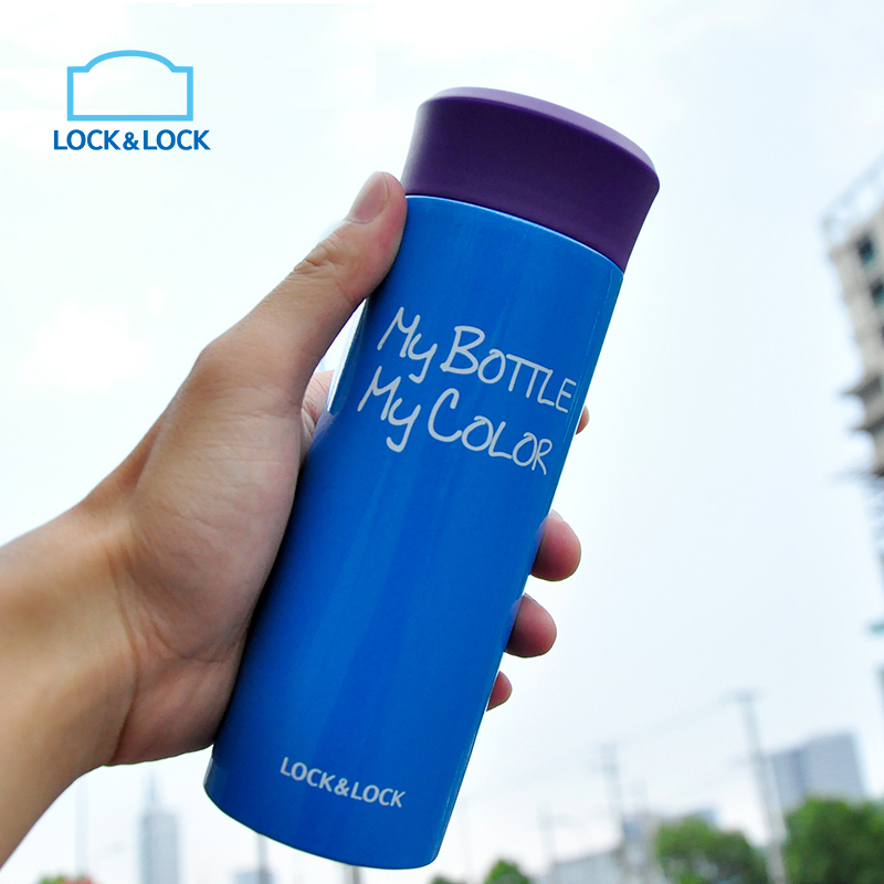 乐扣乐扣(lock&lock)缤纷保温杯保温保冷杯子304不锈钢 LHC4021B (390ml)蓝色高清大图