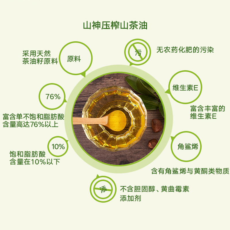 山神 山茶油煎炸均宜食用油压榨山茶油2L*1瓶