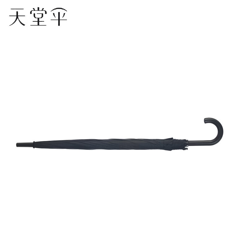 天堂伞雨伞直柄长杆半自动伞十骨加大双人黑胶商务雨伞 16010E高清大图
