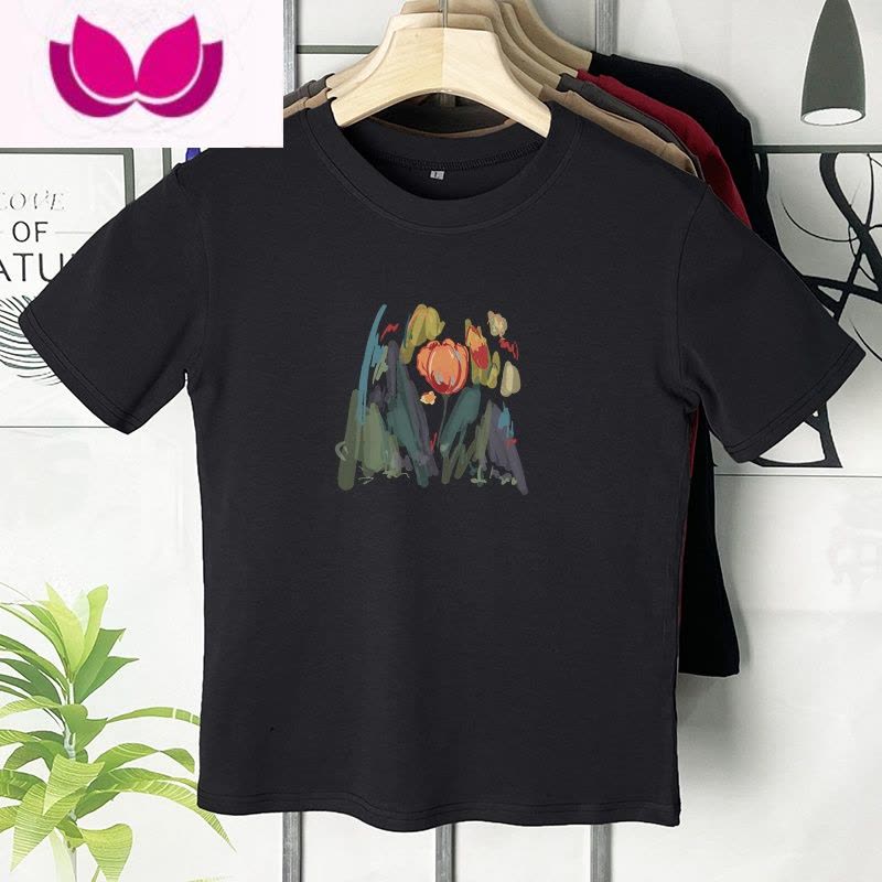 七斓2023新款欧洲站正肩短袖t恤女装夏季欧货小衫小个子洋气上衣图片