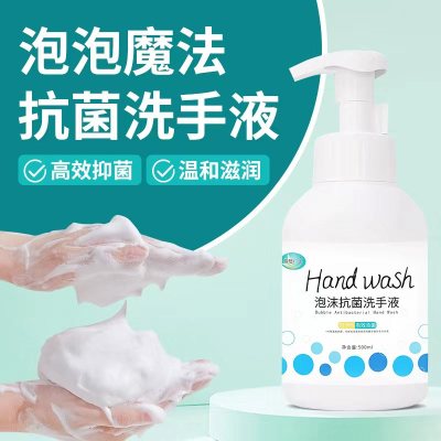 翰恩广洋泡沫抗菌洗手液水蜜桃香型抑菌杀菌泡沫丰富500ml*1瓶