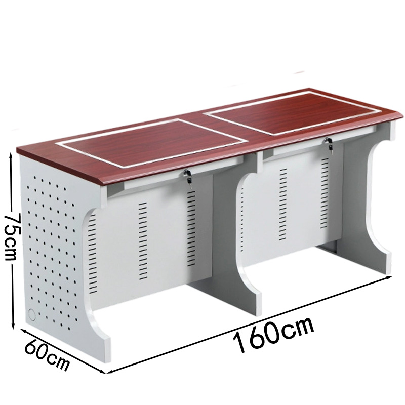 指臣电脑翻转桌双人桌台高清大图