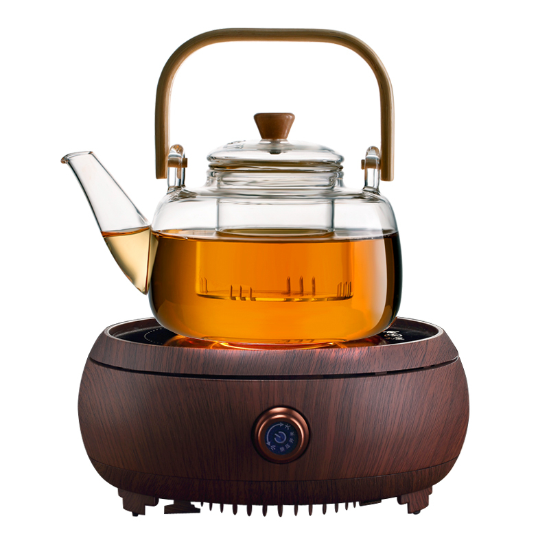 单煮胆900ml单壶(送4杯) 玻璃提梁煮茶壶加厚蒸茶壶白茶蒸煮茶器电陶