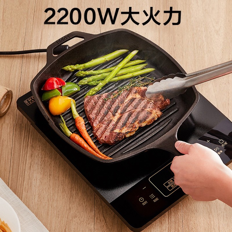 美的(Midea) 电磁炉套装家用触控按键2200W大功率8档火力4D防水炒菜火锅多功能电磁灶 350MM大面板高清大图
