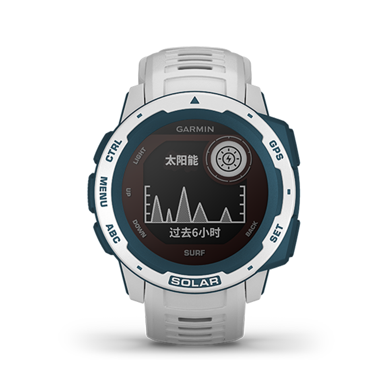 佳明 GARMIN Instinct太阳能浪潮版 本能浪花白冲浪智能户外运动心率温度血氧北斗手表