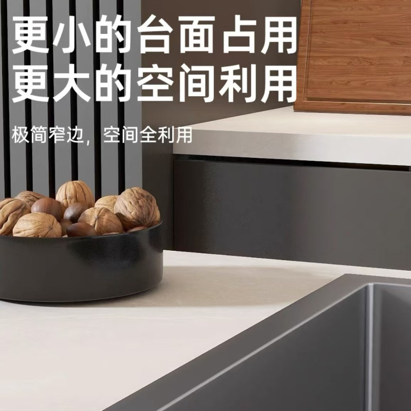 悟诚卫浴纳米手工不锈钢加厚台下盆厨房水槽45*40