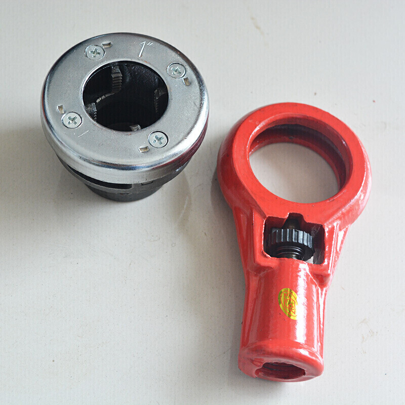 BONJEAN74型套丝机手动 轻型管子绞板板牙 套丝工具手动套丝机水管 1寸绞板头包含板牙高清大图