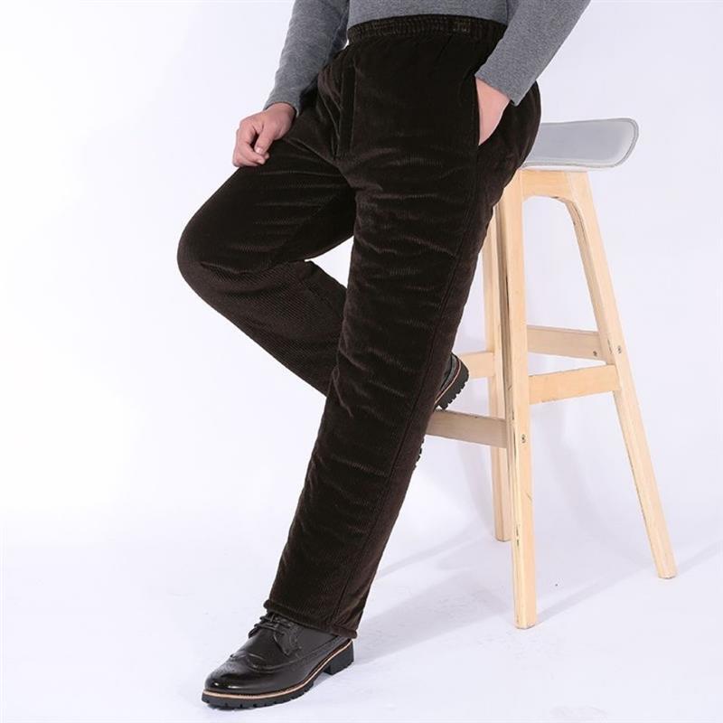 中老年人棉裤男冬季老人外穿抗寒保暖裤裤高腰大码灯芯绒加厚男裤