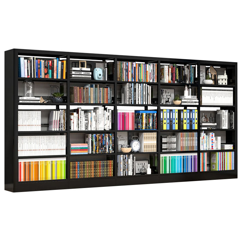 晋舰 书架学校图书馆阅览室书籍架落地资料档案架黑色白色 双面一列五