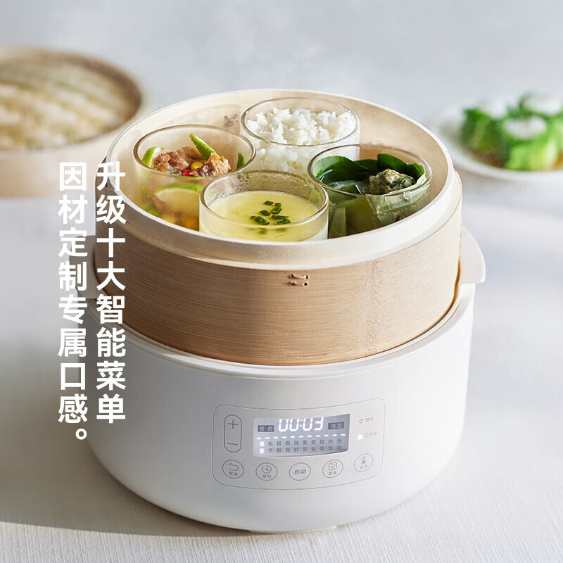 olayks.立时2L两层竹笼电蒸锅智能电脑款OLK-03-06 DZG03007