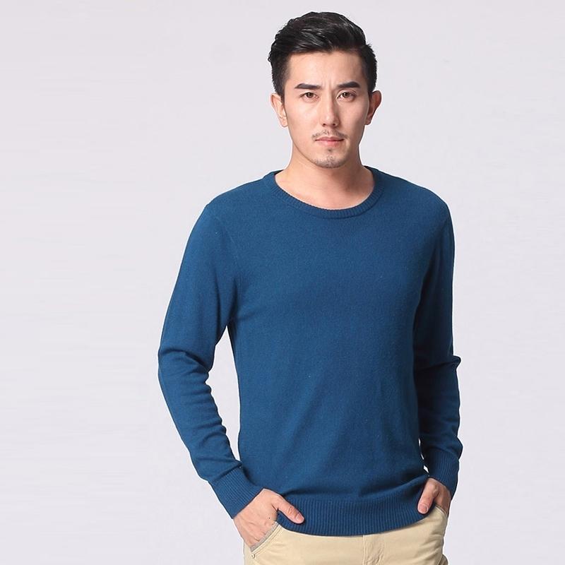 新款秋冬男士羊绒纯色平面圆领商务羊绒衫针织衫提花套头毛