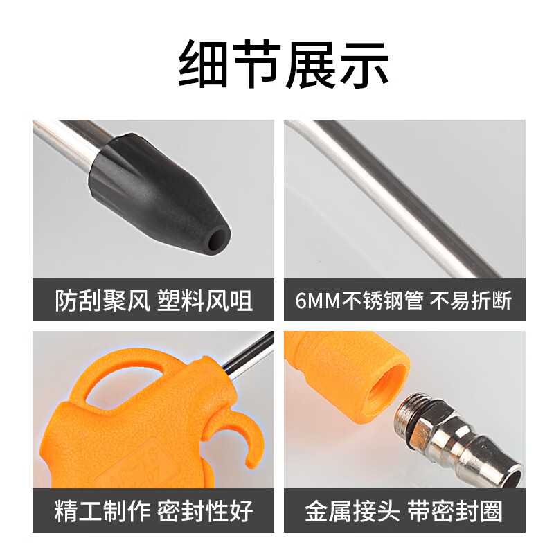 3M 高压吹尘枪吹灰枪加长强力风枪气泵空压机喷枪气动工具货车除尘抢 气枪头高清大图