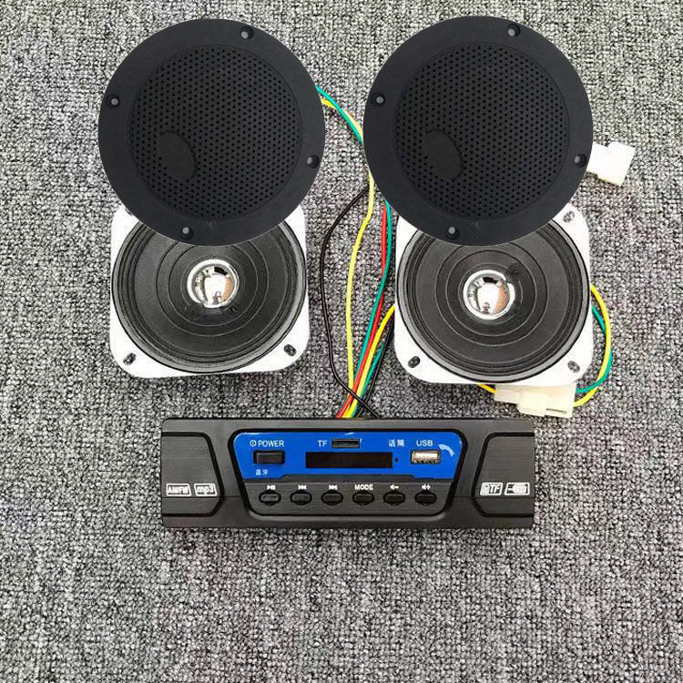 电动三轮车蓝牙收音机双声道四轮车f卡u盘12vmp3记忆播放喇叭通用