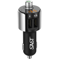 先科(SAST)AY-T56 车载充电器 U盘 蓝牙播放器 车充智能快充万能型MP3点烟器蓝牙免提电话一拖二