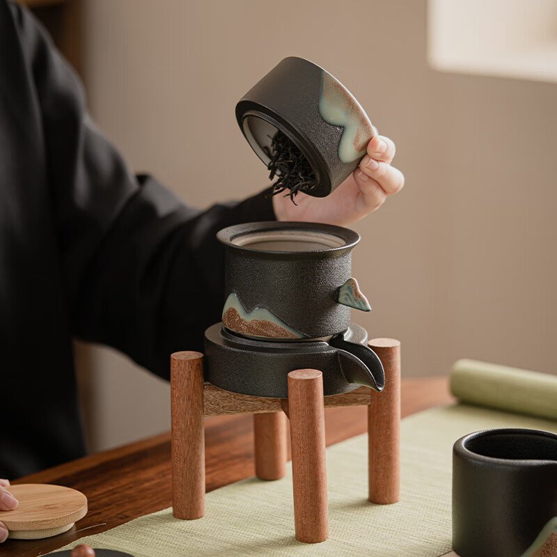 苏氏陶瓷/SUSHI CERAMICS J0918 千里江山功夫自动茶具懒人茶具 (单位:套)高清大图