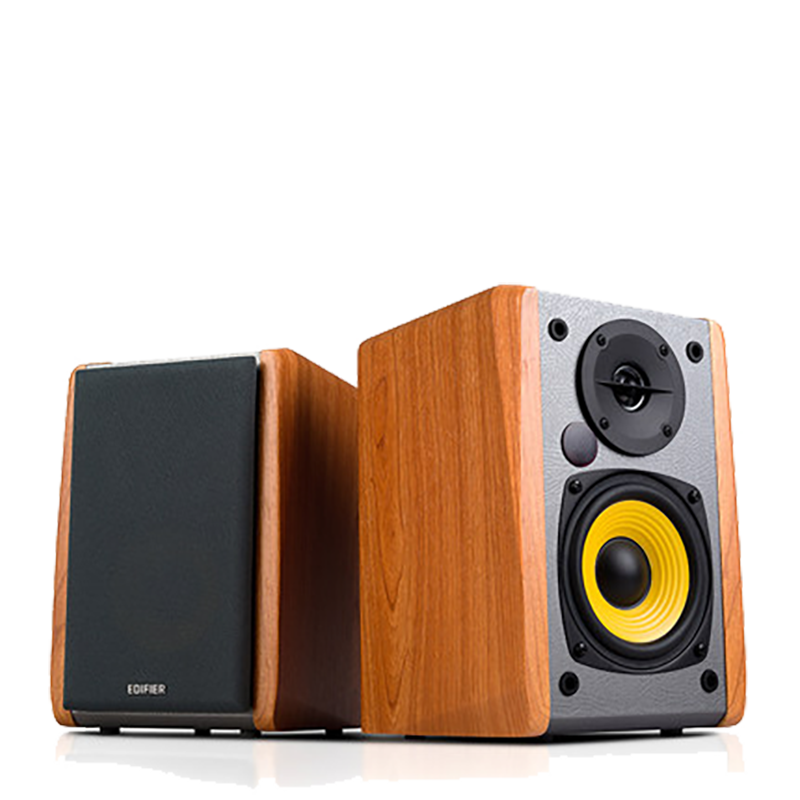 EDIFIER/漫步者 R1000BT蓝牙音箱无线台式电脑低音炮木质2.0音响 棕色