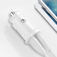 倍思(Baseus)车载充电器汽车点烟器国产一拖二车用双USB接口 电压12V-24VC8-K 一分二手机车充 汽车用品