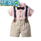 绿彩虹光小男童西装夏宝宝1周岁宴礼服春秋2抓周衣服婴幼儿童生日绅士套装