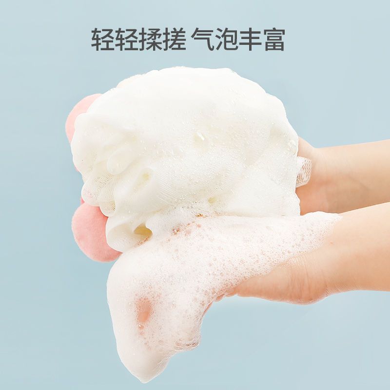 迪士尼宝宝沐浴泡泡球儿童浴花球洗澡神器少女心可爱男女款不散花 眼睛红(细腻柔软不伤肤)宝宝款