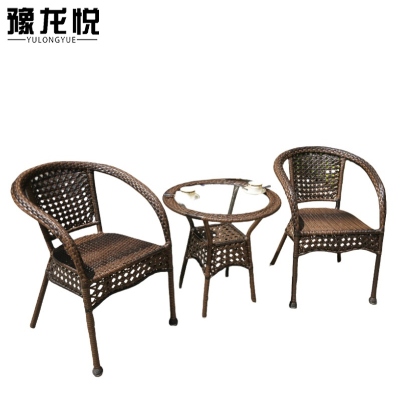 豫龙悦户外桌椅组合 阳台桌一桌二椅600*600*580mm套