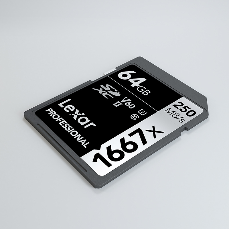 雷克沙(Lexar)64GB SD卡相机内存卡读250MB/s写120MB/s UHS-II单反存储卡 V60等级4K