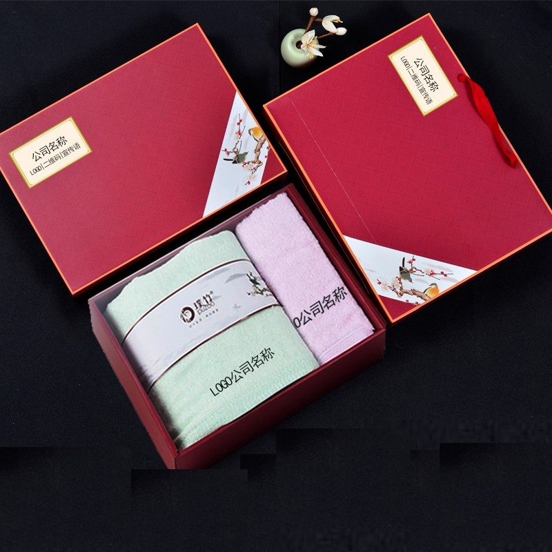 璞竹(puzoo) PZX-279 毛巾浴巾年会礼盒 浴巾1条 毛巾1条 简约田园风 亲肤柔软超强吸水