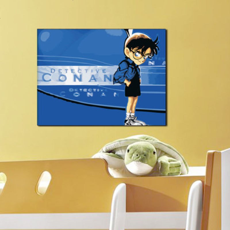 数字油画水彩画diy成人卡通动漫动物情侣风景手绘油彩填色装饰画