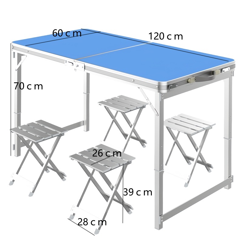 晨磊折叠桌1桌4凳/套高清大图