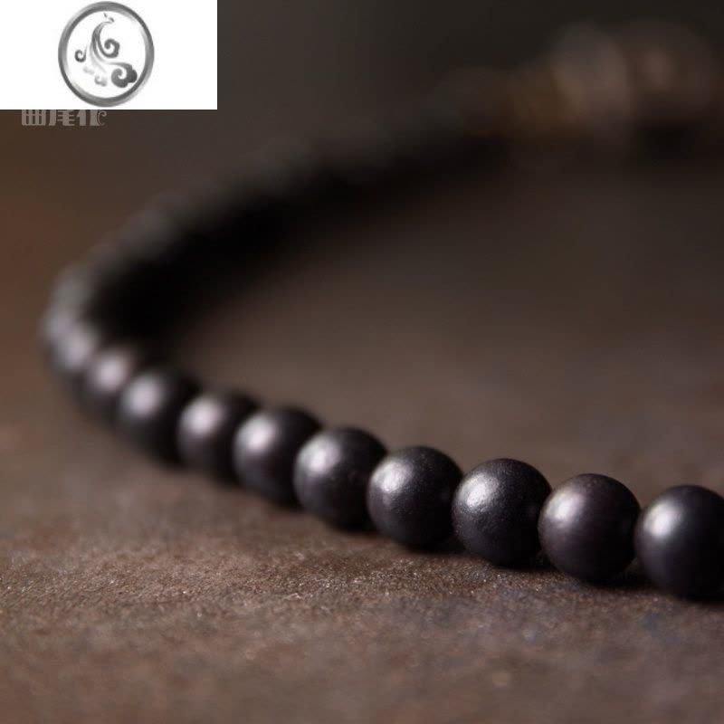 JiMi非鱼之家原创黑檀木国风手串男 民族风复古个性特色文玩手链女款图片