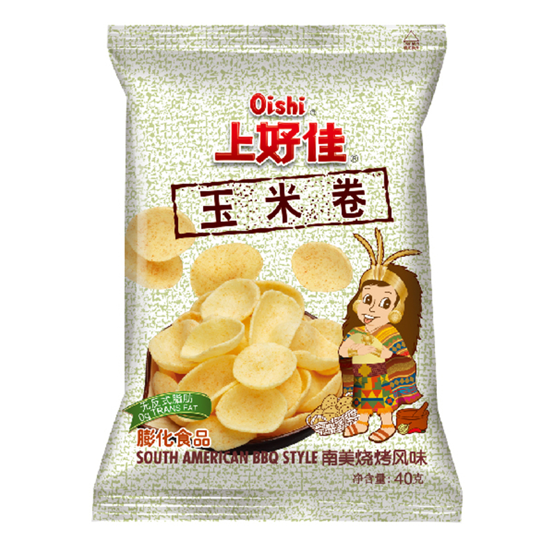 上好佳 玉米卷 40g 南美烧烤风味 怀旧休闲零食儿童膨化食品