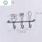 卡通铁艺挂钩创意家居ins装饰壁挂衣帽钩墙上钥匙收纳挂墙置物架 封后 刀叉网格3勾装饰挂钩