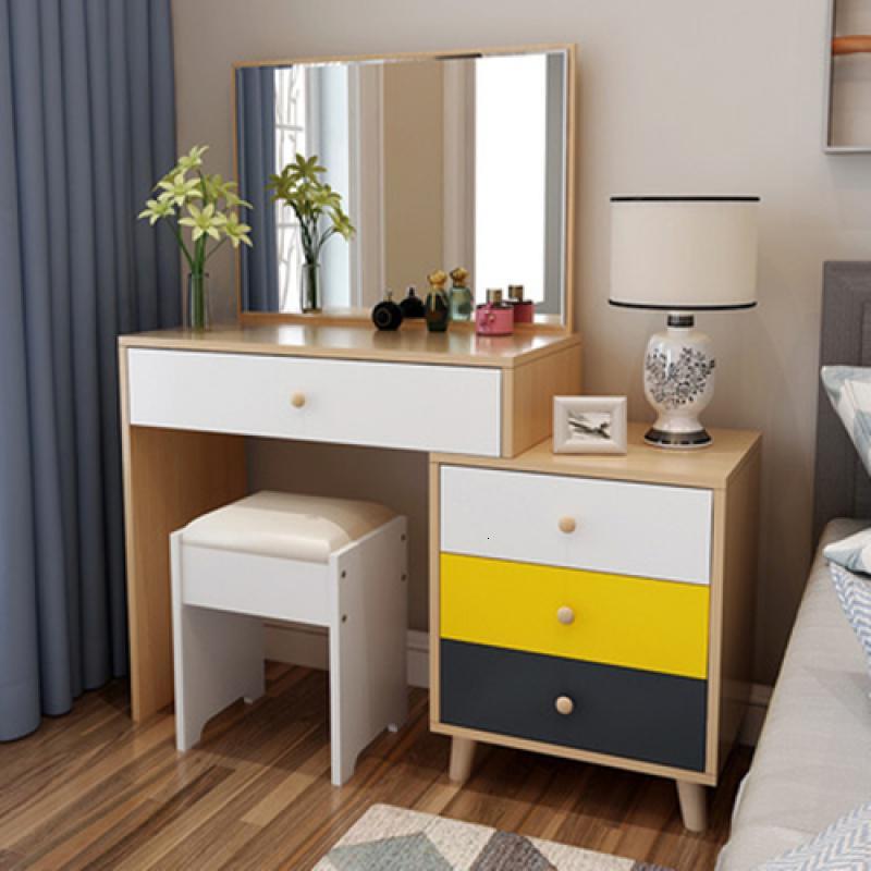 北欧实木梳妆台简约现代化妆桌卧室小户型迷你时尚网红化妆台桌子定制