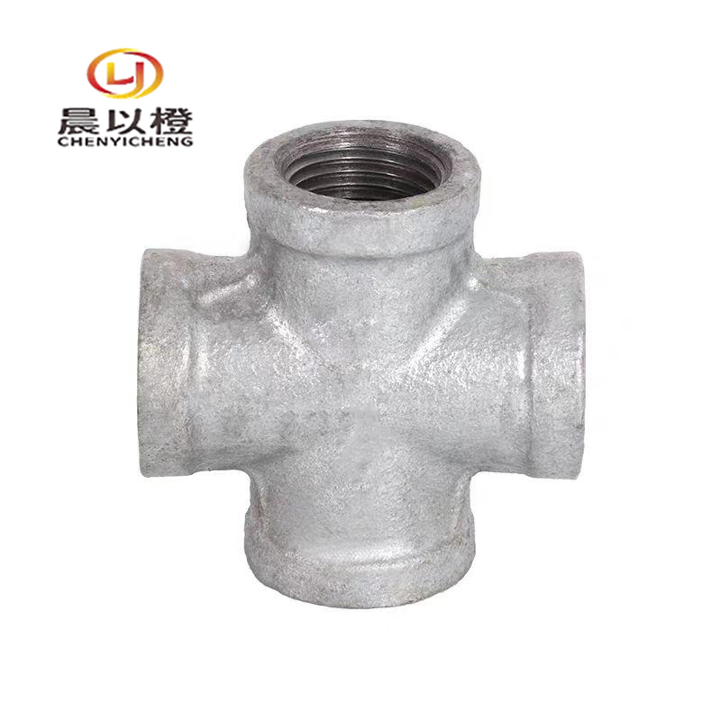 晨以橙 镀锌正四通水管接头 DN25=1寸 个高清大图