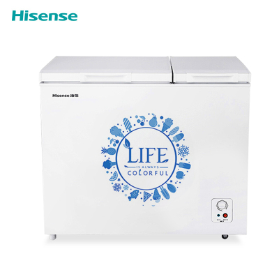 海信(Hisense)BCD-206NU/A 冰柜 家用商用小型卧式冷藏冷冻双温 冷柜(珍珠白)