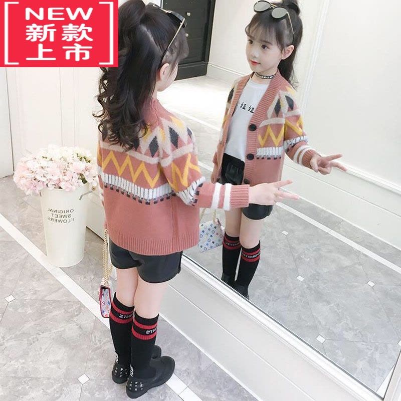 可莉允香港女童针织开衫毛衣2022新款小女孩韩版春秋超洋气外套薄款图片