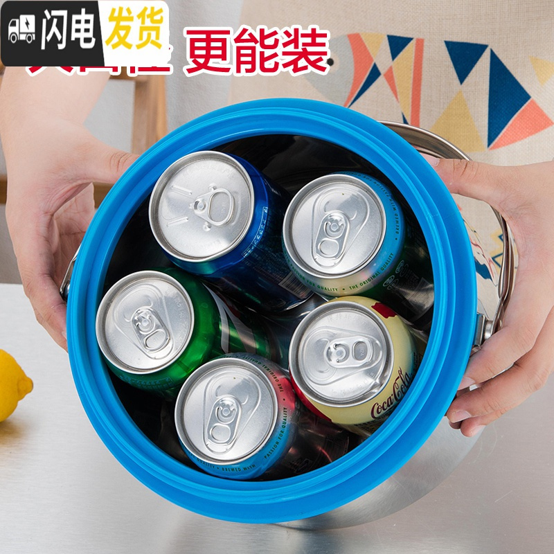 三维工匠4不锈钢保温饭盒大容量提锅双层家用保温桶商用汤桶食堂饭桶手提 4红色(内胆菜格304材质)