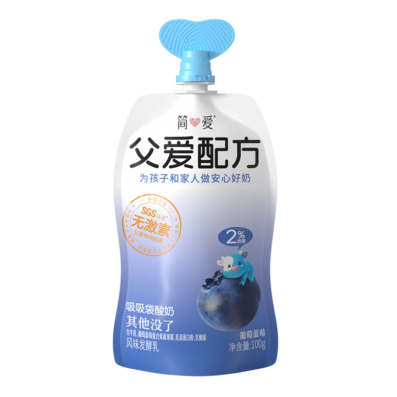 简爱酸奶 父爱配方0% 2% 4% 100g(三种口味,各4袋)(3-7天内顺丰冷链发货)