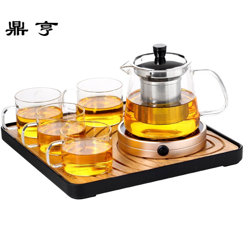 鼎亨耐高温玻璃茶壶功夫茶具冲茶器不锈钢过滤泡茶器茶壶套装家用
