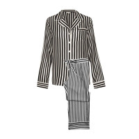 MANITO/曼尼陀 条纹真丝睡衣套装桑蚕丝家居服