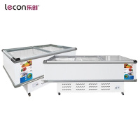 lecon/乐创 平岛柜卧式冰柜点菜柜展示柜冷藏商用保鲜柜雪糕肉类速冻冷冻柜烧烤配菜柜海鲜柜 2.1双压缩机 全冷冻